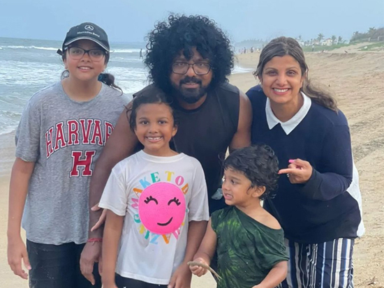 Actress Rambha Beach Fun With Family Trip